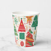 Whimsischer Weihnachtswald Papier Cup Pappbecher (Rechts)