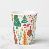 Whimsischer Weihnachtswald Papier Cup Pappbecher (Vorderseite)