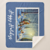 Whimsischer Weihnachtswald Szene Sherpadecke (Vorderseite)