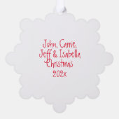 Whimsischer Weihnachtsziege individuell anpassbar Ornament Karte (Rückseite)