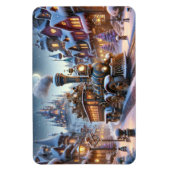 Whimsischer Weihnachtszug Magnet (Vertikal)