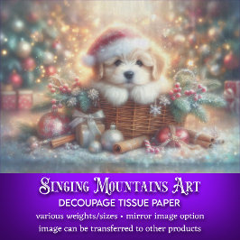 Whimsischer Welpe in Weihnachten Weihnachtsfeierta Seidenpapier