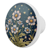 Whimsischer Wildblume Abend Dusty Lila Floral Keramikknauf (Rechts)