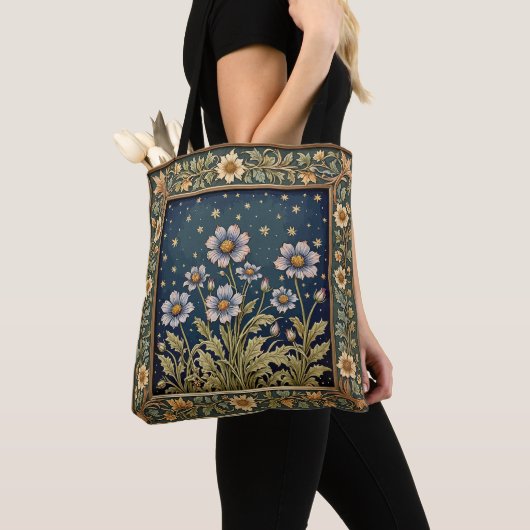 Whimsischer Wildblume Abend Dusty Lila Floral Tasche (Von Nahem)