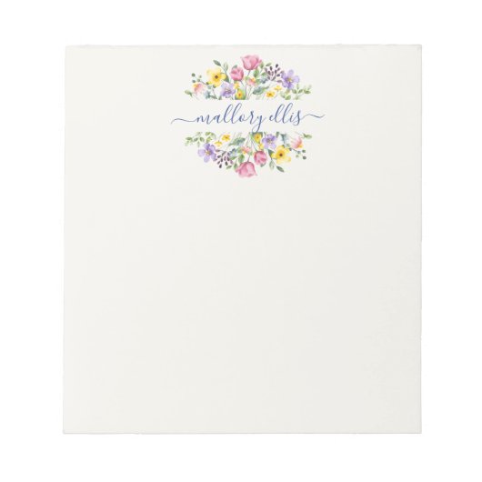 Whimsischer Wildblume Notizblock (Vorderseite)