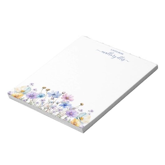 Whimsischer Wildblume Notizblock (Rotiert)