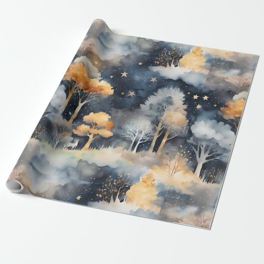 Whimsischer Winter Landschaft Geschenkpapier (Ungerollt)