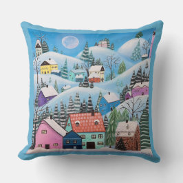 Whimsischer Winter Landschaft Kissen