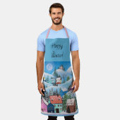 Whimsischer Winter Landschaft Schürze (Getragen)