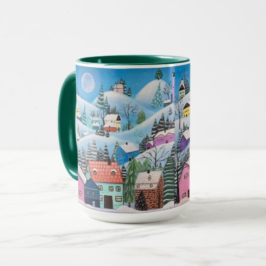 Whimsischer Winter Landschaft Tasse (Vorderseite Links)
