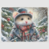 Whimsischer Winter Maus Weihnachtswald Dekoupage Seidenpapier (Vorderseite)