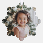 Whimsischer Winter Onederland Gold-Folie Schneeflo Ornament Karte (Rückseite)