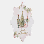 Whimsischer Winter Onederland Gold-Folie Schneeflo Ornament Karte (Rechts)