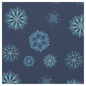 Whimsischer Winter Snowflake Muster Navy Light Blu Stoff (Nahaufnahme)