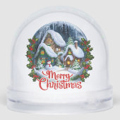 Whimsischer Winter Village Snow Globe Schneekugeln (Rückseite)