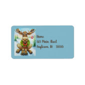 Whimsischer Winter Weihnachten Wasserfarbe Kunst Adressaufkleber (Vorne)