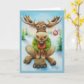 Whimsischer Winter Weihnachten Wasserfarbe Kunst Karte (Gelbe Blume)