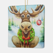 Whimsischer Winter Weihnachten Wasserfarbe Kunst Keramikornament (Links)