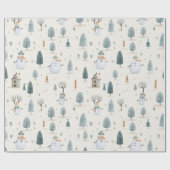 Whimsischer Winter Wonderland Snowman, Weihnachten Geschenkpapier (Flach)