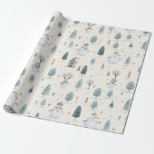 Whimsischer Winter Wonderland Snowman, Weihnachten Geschenkpapier (Ungerollt)
