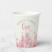 Whimsischer Winterdrucker Märchen Erster Geburtsta Pappbecher (Rückseite)