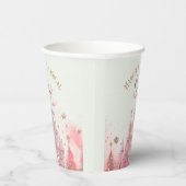 Whimsischer Winterdrucker Märchen Erster Geburtsta Pappbecher (Rechts)