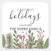 Whimsischer Winterfolien Personalisiert Quadratischer Aufkleber (Vorderseite)