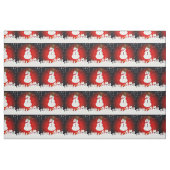 Whimsischer Winternachtsschneemann im roten Hinter Stoff (Fat Quarter (45,7 x 55,9 cm))