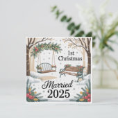 Whimsischer Winterpark Unser erstes Weihnachtsfest (Stehend Vorderseite)