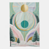 Whimsischer Wintertraum Geschirrtuch (Vertikal)