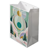 Whimsischer Wintertraum Mittlere Geschenktüte (Rückseite Schrägansicht)