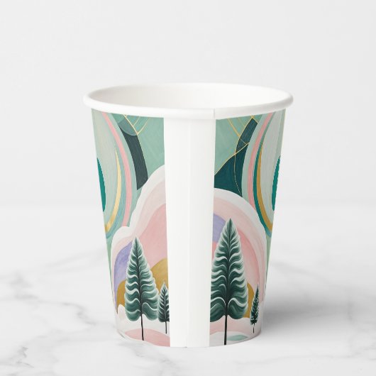 Whimsischer Wintertraum Pappbecher (Rechts)