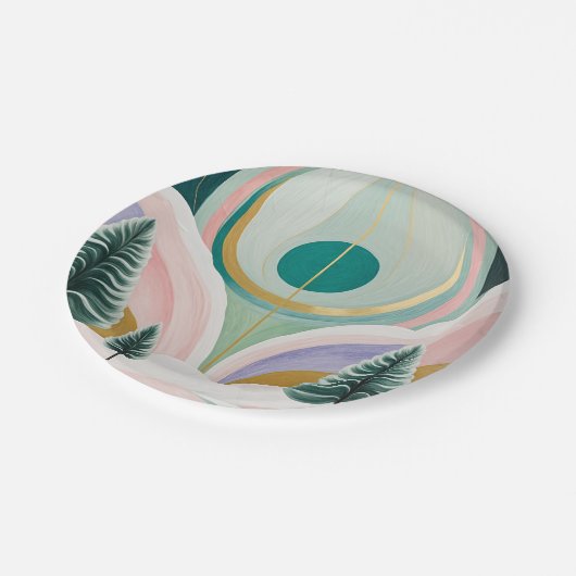 Whimsischer Wintertraum Pappteller (Schrägansicht)