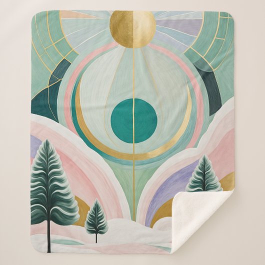 Whimsischer Wintertraum Sherpadecke (Vorderseite)