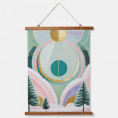 Whimsischer Wintertraum Wandteppich Mit Holzrahmen (Vorderseite)