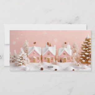 Whimsischer Winterurlaub Card 3 FotoCollage Feiertagskarte