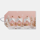 Whimsischer Winterurlaub Geschenkanhänger (Rückseite Horizontal)