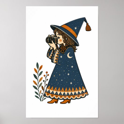 Whimsischer Zauberer Fotograf Poster (Vorne)