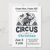 Whimsischer Zirkus Geburtstagsbash Einladung (Vorderseite)