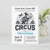 Whimsischer Zirkus Geburtstagsbash Einladung (Stehend Vorderseite)