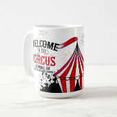 Whimsischer Zirkus Kaffeetasse (Vorderseite Links)