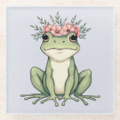 Whimsischer Zwergfrosch Glasuntersetzer (Vorderseite)