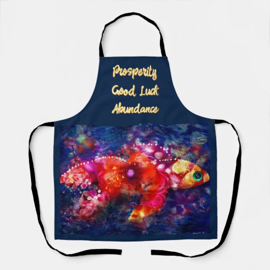 Whimsisches Abstrakt Goldfish Lila Orange Pink Schürze (Vorderseite)