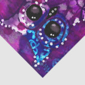 Whimsisches Abstraktes Eule-Lila Vogeldekoupage Seidenpapier (Ausschnitt)