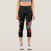 Whimsisches Abstraktes Multicolor Capri Leggings (Vorderseite)