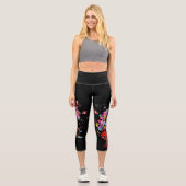 Whimsisches Abstraktes Multicolor Capri Leggings (Vorderseite)