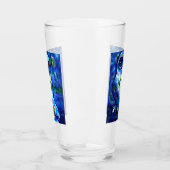Whimsisches Abstraktes Owl Blumengrün Glas (Links)