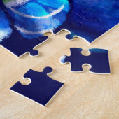 Whimsisches Abstraktes Owl Blumengrün Puzzle (Seite)