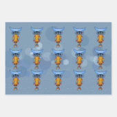 Whimsisches Abstraktes Owls Blaue Augen Farbenfroh Geschenkpapier Set (Vorderseite 3)