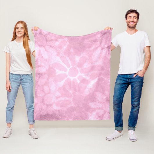 Whimsisches Abstraktes Pastell Pink Blume Fleecedecke (Beispiel)
